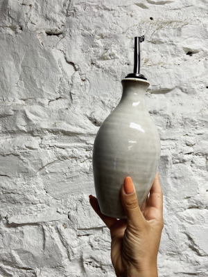 Laura White Stoneware Oil Bottle