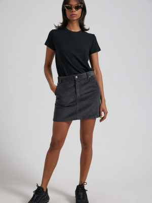 Afends Womens Heidi - Hemp Corduroy Mini Skirt - Raven