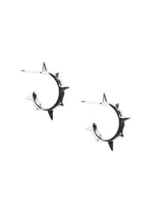 Sterling Spike Mini Hoop Earring