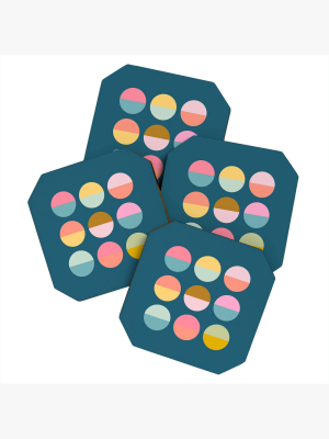 4pk June Journal Colorful Circles Coasters - Society6