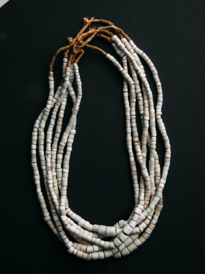 Vintage White Goomba Trade Bead Necklace