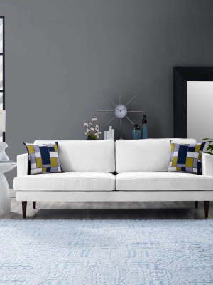 Aisley Upholstered Fabric Sofa White