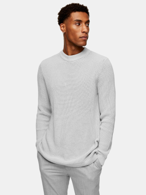 Gray Turtle Neck Knitted Sweater