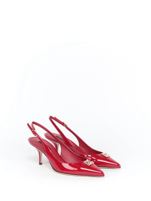 Dolce & Gabbana Logo Plaque Slingback Pumps