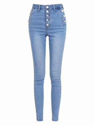 'ruby' Buttoned Denim Skinny Jeans (4 Colors)