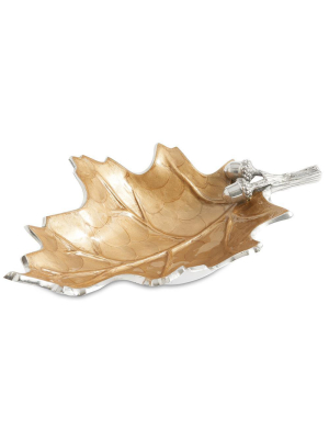 Julia Knight Oak Leaf 13" Bowl In Toffee