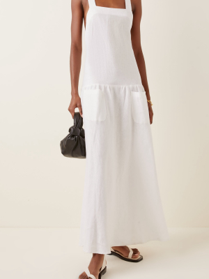 Linen Apron Maxi Dress