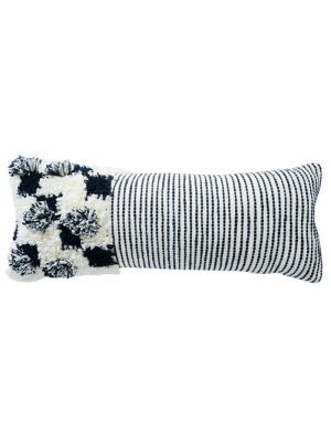 Candelabra Home Cotton Lumbar Pillow - Black And White (limited Quantities Left!)
