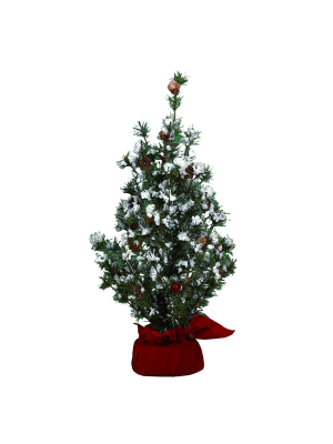 Transpac Fabric 18 In. Green Christmas Tree In Gift Bag With Berries