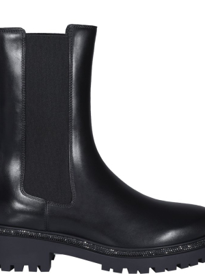 René Caovilla Crystal-embellished Chelsea Boots