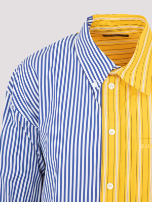 Balenciaga Colour Block Striped Asymmetric Shirt