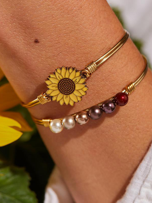 Yellow Sunflower Bangle Bracelet