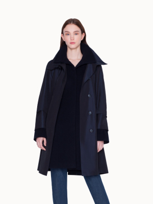 Double-layered Wool Coat With Detachable Silk Layer