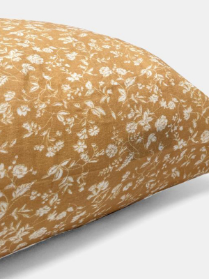 Linen Standard Pillowcase, Saffron Flower