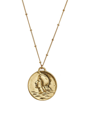 Vintage French Coin Medallion Pendant Necklace