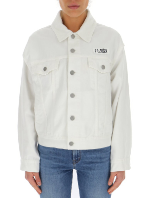 Mm6 Maison Margiela Logo Patch Button Up Denim Jacket