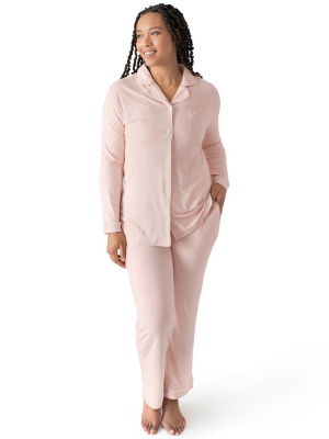 Clea Bamboo Classic Long Sleeve Pajama Set | Dusty Pink