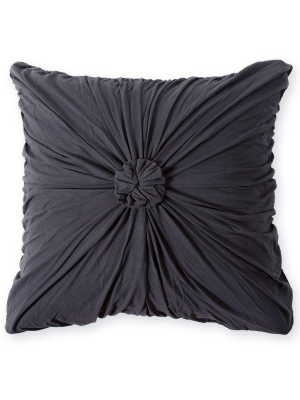 Lazybones Euro Rosette Pillowcase In Charcoal Organic Cotton