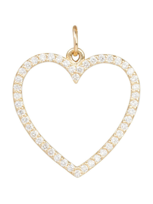 Large Heart Charm Pavé Diamonds