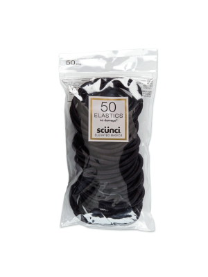 Scunci No Damage Elastics - Black - 4mm/50ct