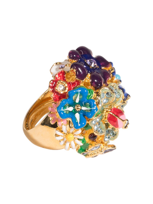 Multicolored Flower Ring