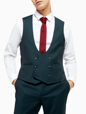 Teal Slim Fit Suit Vest