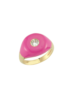 Les Bonbons Quartz, Enameled 14k Yellow Gold Ring