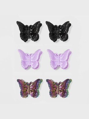 Butterflies Shape Plastic Claw Clips 6pc - Wild Fable™