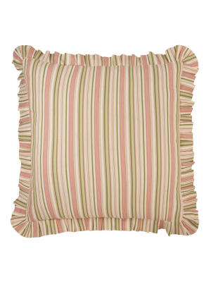 C&f Home 26" X 26" Pink & Sage Stripes Euro Sham