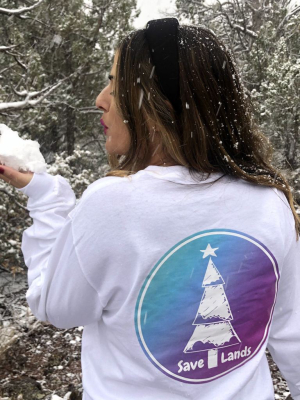 White Christmas Tree Coin Long Sleeve (back Print)