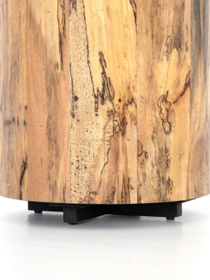 Hudson Round End Table In Spalted Primavera