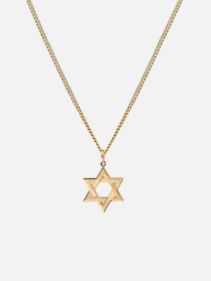 Star Of David I Necklace, 14k Gold