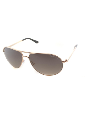 Tom Ford Marko 28d Unisex Aviator Polarized Sunglasses Shiny Rose Gold 58mm