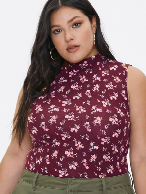 Plus Size Floral Print Top