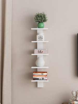 Spine Wall Book Shelves Stylish And Functional White - Proman Products