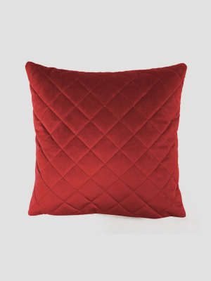 Diamond Detail Cushion 43x43cm In Scarlett