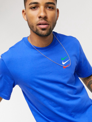 Nike Soccer Fc Triple Swoosh T-shirt In Blue