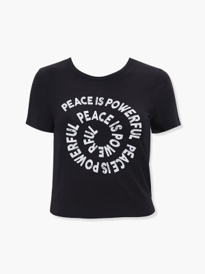 Plus Size Peace Graphic Tee