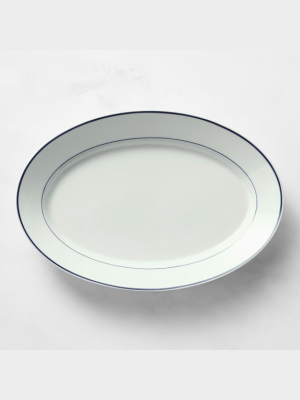 Apilco Tradition Blue-banded Porcelain Oval Platter