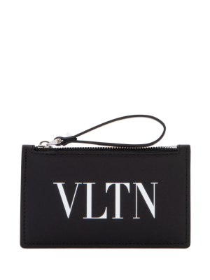 Valentino Vltn Print Zipped Cardholder