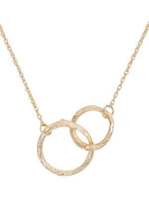 Just The Two Of Us - 14k Gold Hawthorn Twig Double Circle Necklace