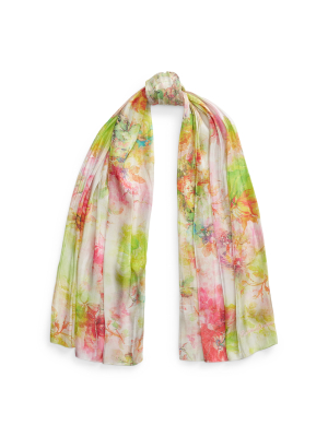 Floral Satin Scarf