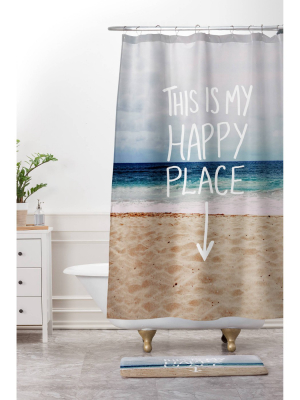 Happy Place Beach Shower Curtain Blue - Deny Designs