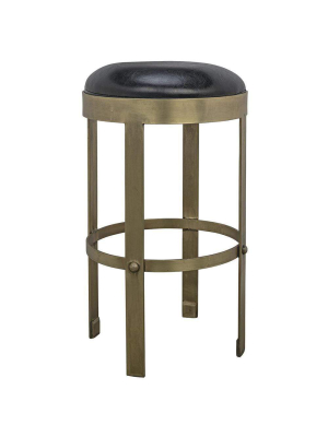 Noir Prince Counter Stool With Leather