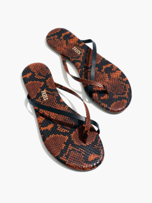 Madewell X Tkees® Riley Vegan Leather Sandals In Snake Embossed