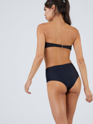 Harbor Criss Cross Cut Outs Bikini Bottom - Sassy Black