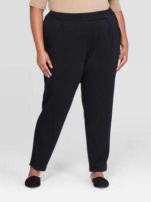 Women's Plus Size Mid-rise Straight Fit French Terry Pants - A New Day™