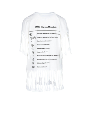 Mm6 Maison Margiela Text Printed Fringed T-shirt