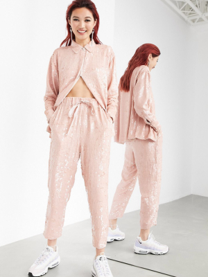 Asos Edition Sequin Sweatpants Set