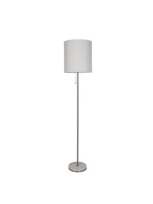 Nickle And Marble Base Stick Floor Lamp Silver - Project 62™